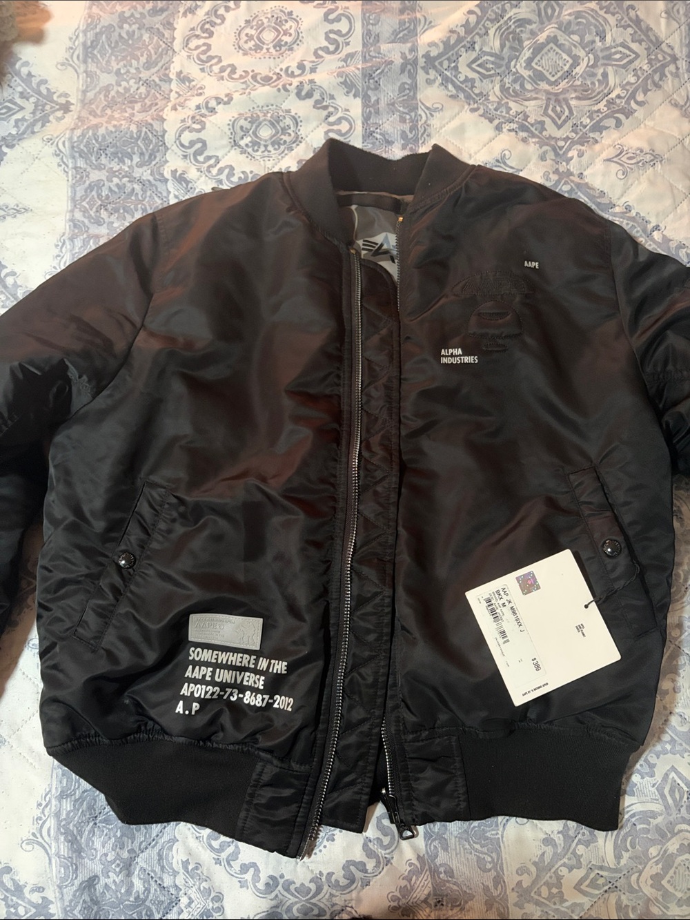 Camouflage/Black reversible Bomber Jacket in Olive brown - AAPE by A Bathing Ape